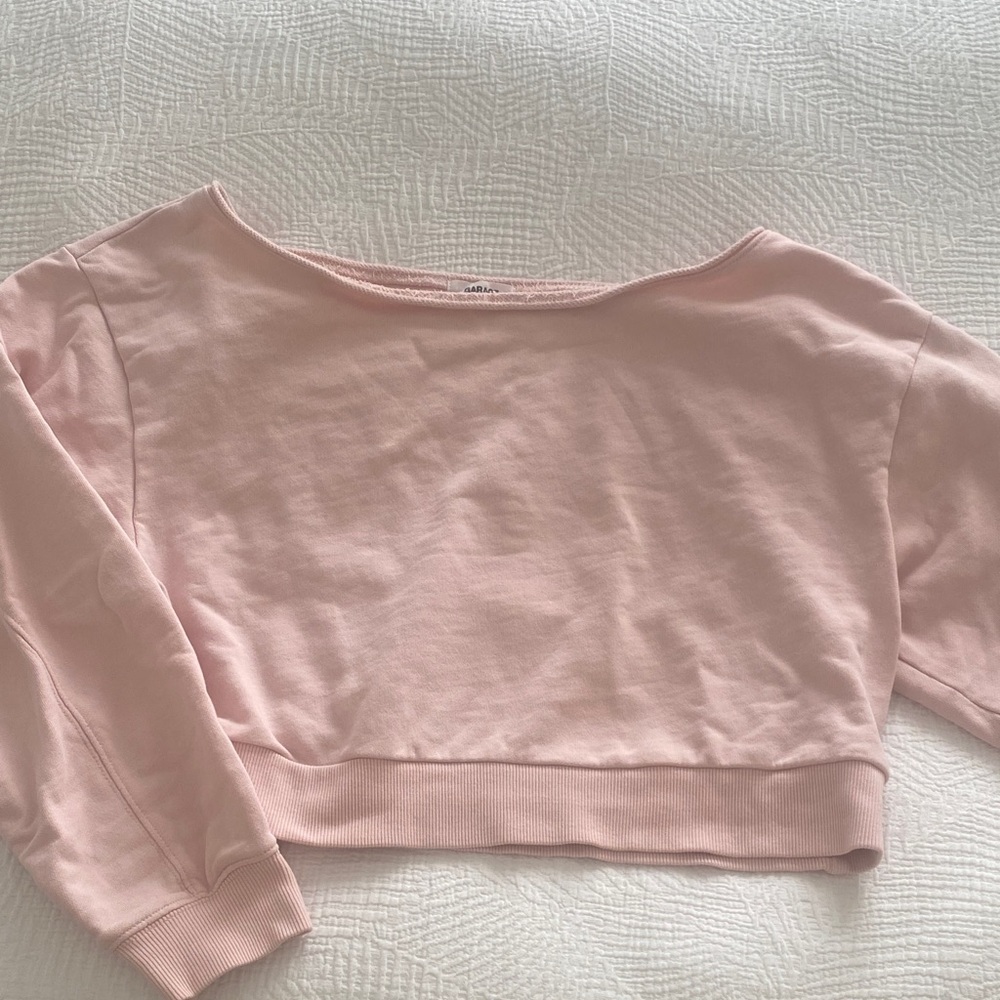 Garage Cropped Ballet-Neck Sweatshirt